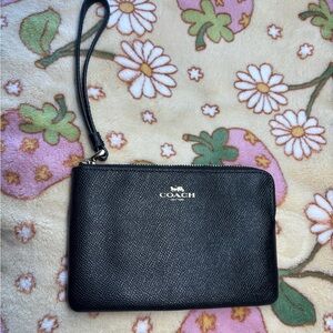 Coach Black Leather Wristlet